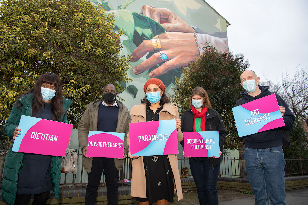 NHS Allied Health Professionals mural in Leytonstone